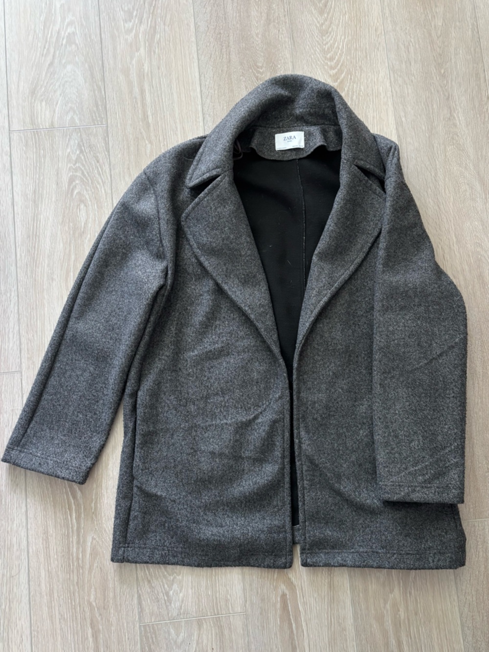 Zara Women's Gray Open-Front Coat
